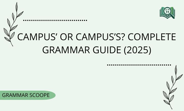 campus’ or campus’s complete grammar guide (2025)
