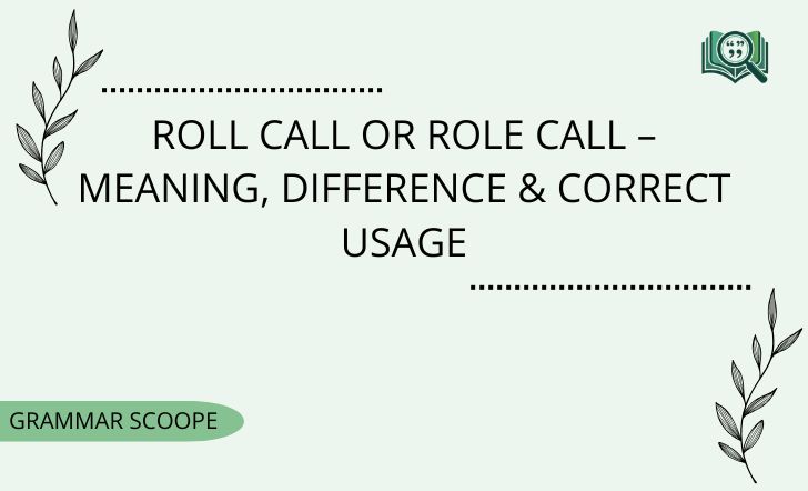 Roll Call or Role Call – Meaning, Difference & Correct Usage