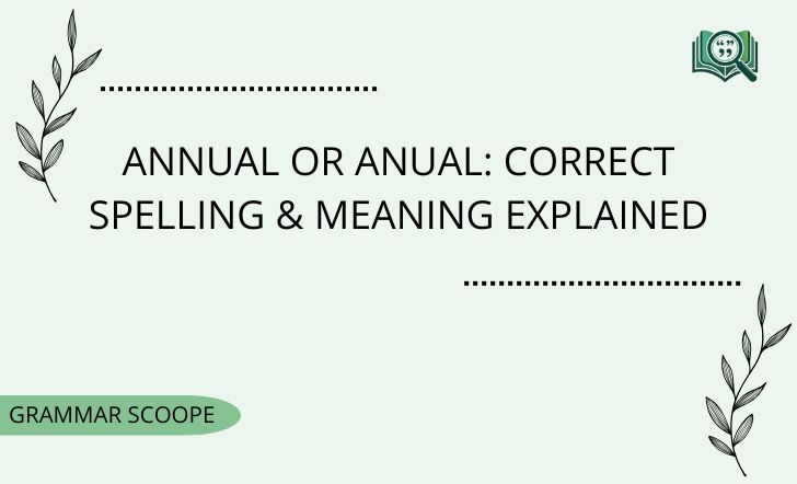 Annual or Anual: Correct Spelling & Meaning Explained