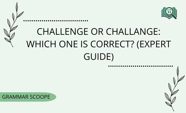 Challenge or Challange Which One Is Correct Expert Guide