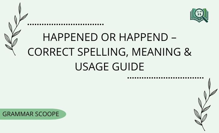 Happened or Happend – Correct Spelling, Meaning & Usage Guide