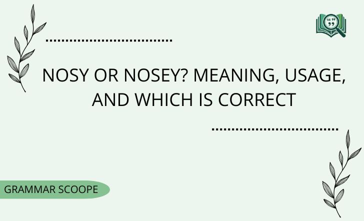 Nosy or Nosey? Meaning, Usage, And Which Is Correct