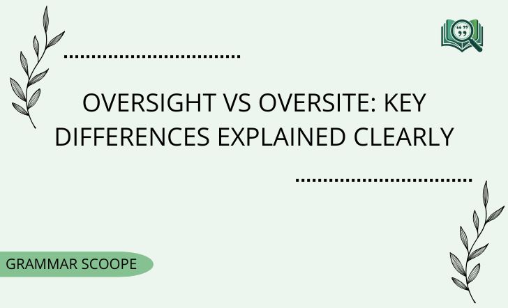 Oversight vs Oversite Key Differences Explained Clearly