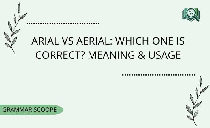 Arial vs Aerial: Which One Is Correct? Meaning & Usage