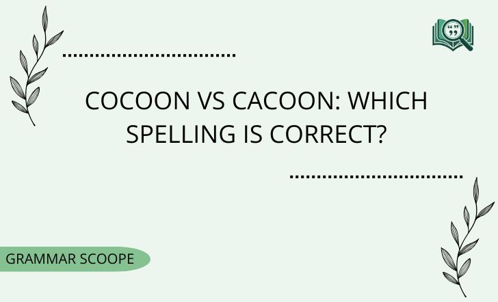 Cocoon vs Cacoon: Which Spelling Is Correct?