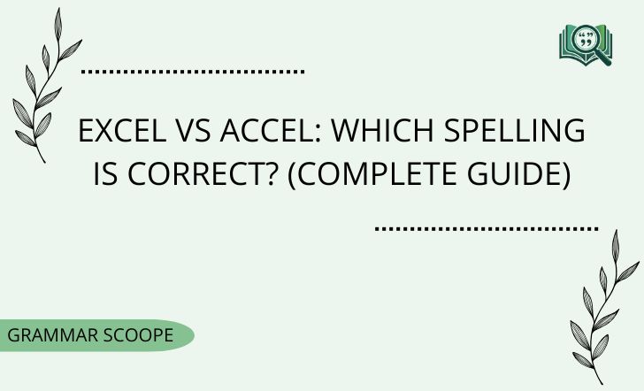Excel vs Accel: Which Spelling Is Correct? (Complete Guide)