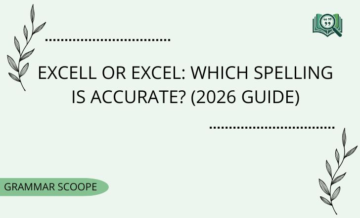Excell or Excel: Which Spelling Is Accurate? (2026 Guide)