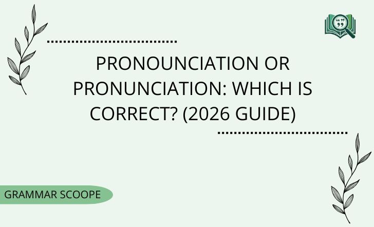 Pronounciation or Pronunciation: Which Is Correct? (2026 Guide)