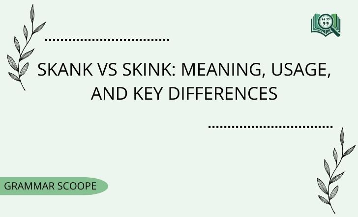 Skank vs Skink: Meaning, Usage, And Key Differences