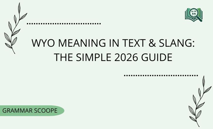 WYO Meaning in Text & Slang The Simple 2026 Guide