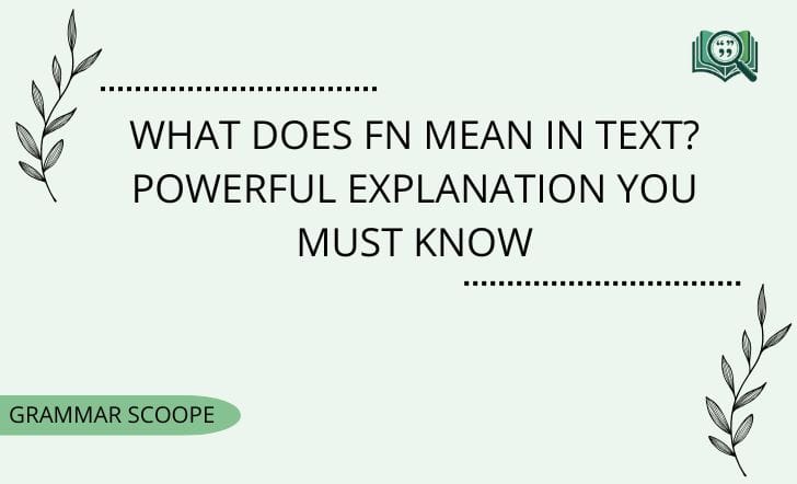 What Does FN Mean in Text? Powerful Explanation You Must Know