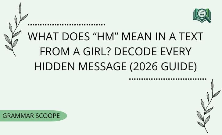 What Does “Hm” Mean in a Text from a Girl? Decode Every Hidden Message (2026 Guide)