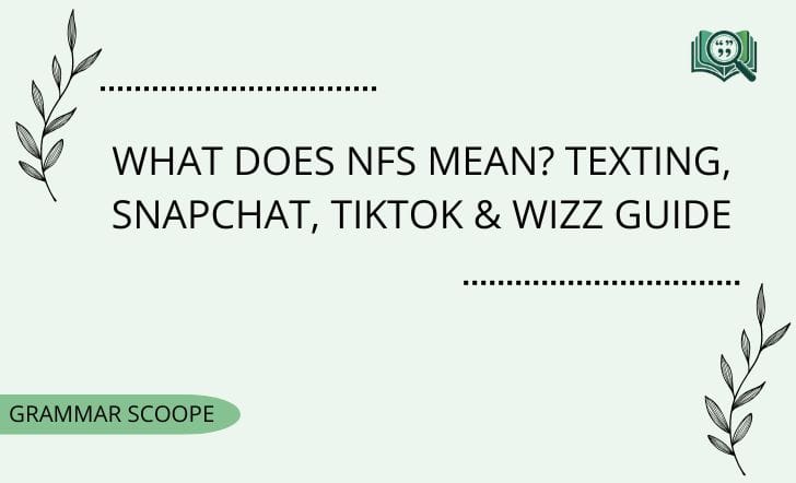 What Does NFS Mean? Texting, Snapchat, TikTok & Wizz Guide