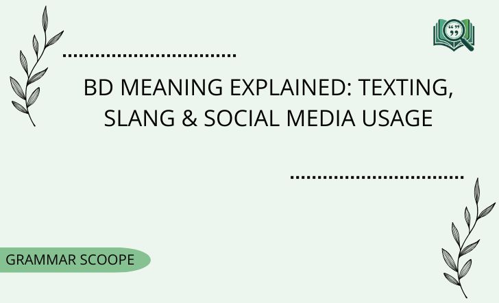 BD Meaning Explained Texting, Slang & Social Media Usage