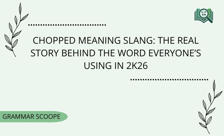 Chopped Meaning Slang: The Real Story Behind The Word Everyone’s Using in 2k26