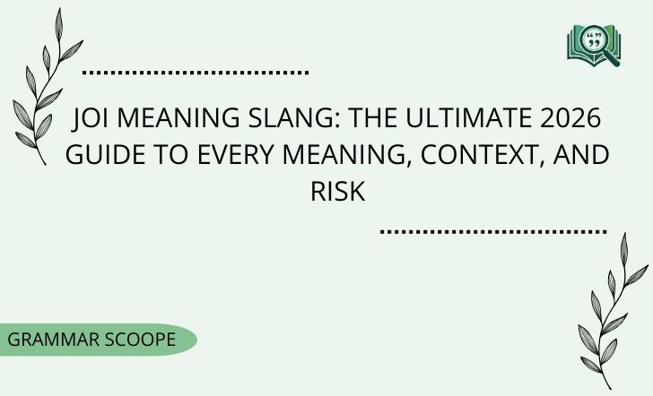 JOI Meaning Slang: The Ultimate 2026 Guide To Every Meaning, Context, And Risk