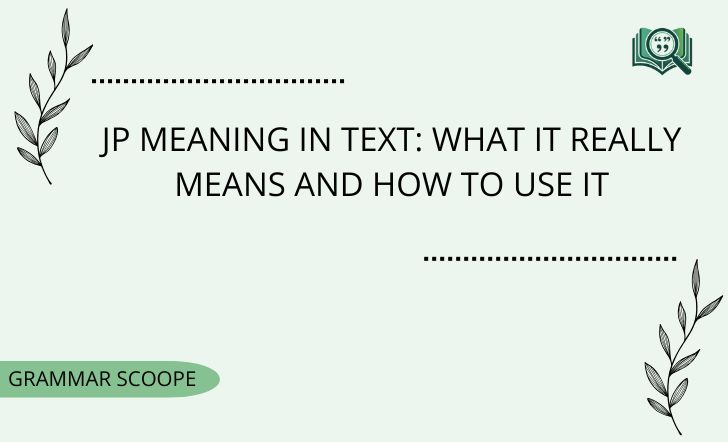 JP Meaning in Text: What It Really Means And How To Use It
