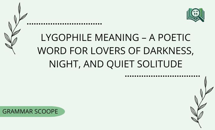 Lygophile Meaning – A Poetic Word for Lovers of Darkness, Night, And Quiet Solitude