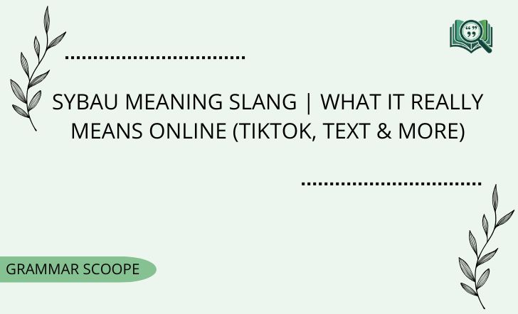 Sybau Meaning Slang | What It REALLY Means Online (TikTok, Text & More)