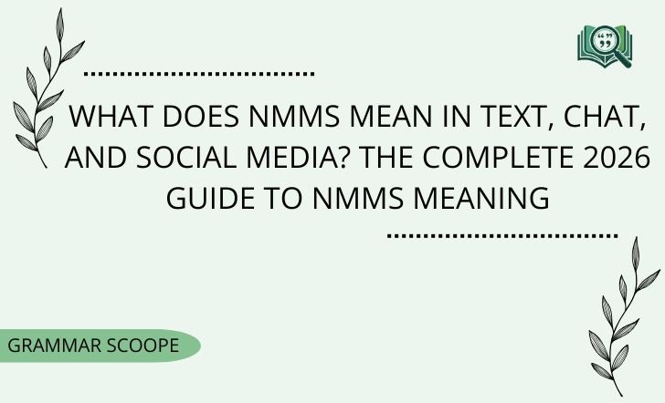 What Does NMMS Mean in Text, Chat, And Social Media? The Complete 2026 Guide To NMMS Meaning