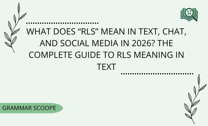 What Does “RLS” Mean in Text, Chat, and Social Media in 2026? The Complete Guide To RLS Meaning in Text