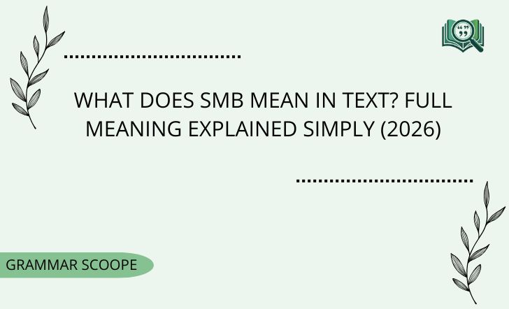 What Does SMB Mean in Text? Full Meaning Explained Simply (2026)