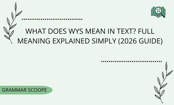 What Does WYS Mean in Text? Full Meaning Explained Simply (2026 Guide)