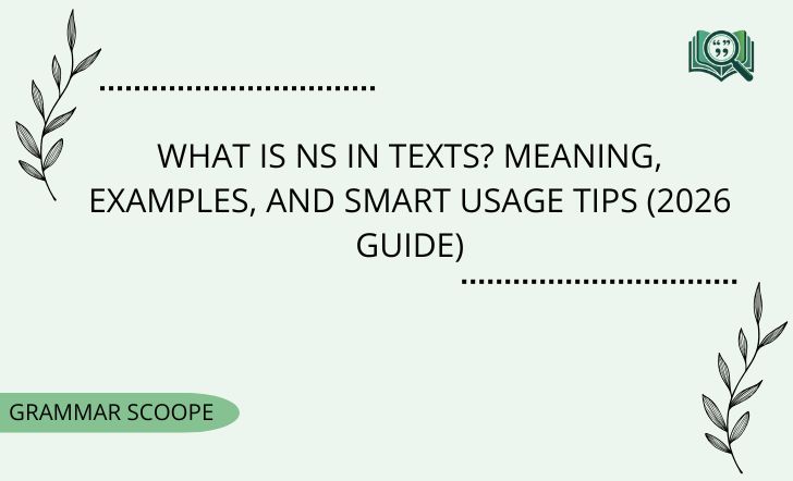 What Is NS in Texts? Meaning, Examples, And Smart Usage Tips (2026 Guide)